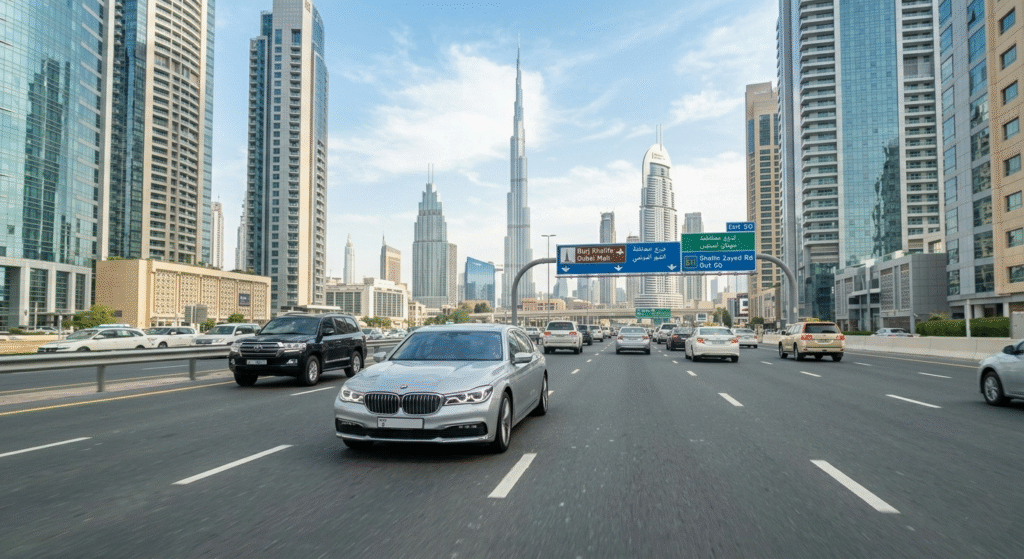 driving Downtown Dubai