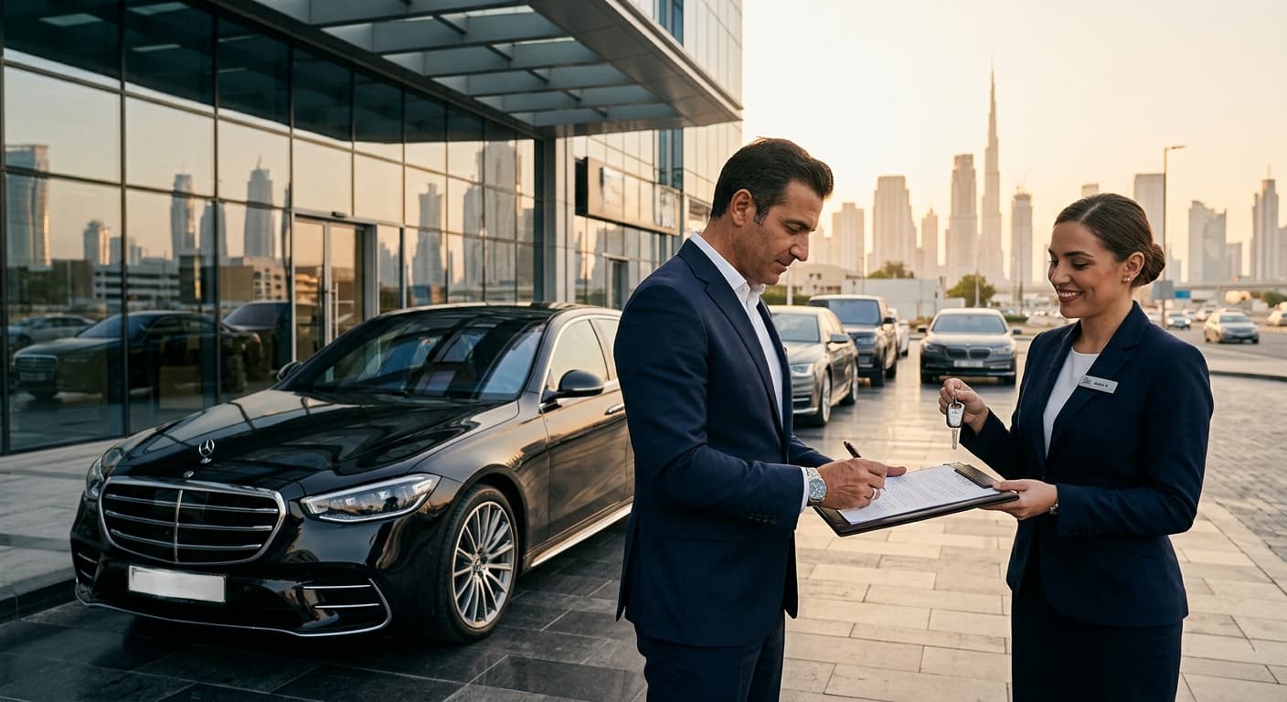 renew car rental of businessman