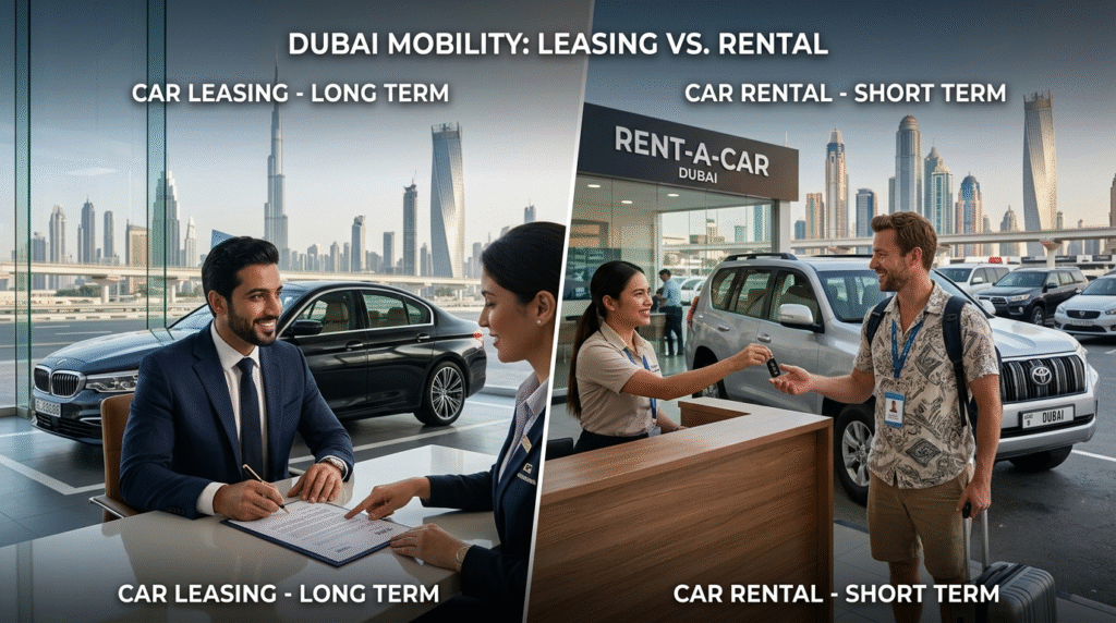 difference car rental lease dubai